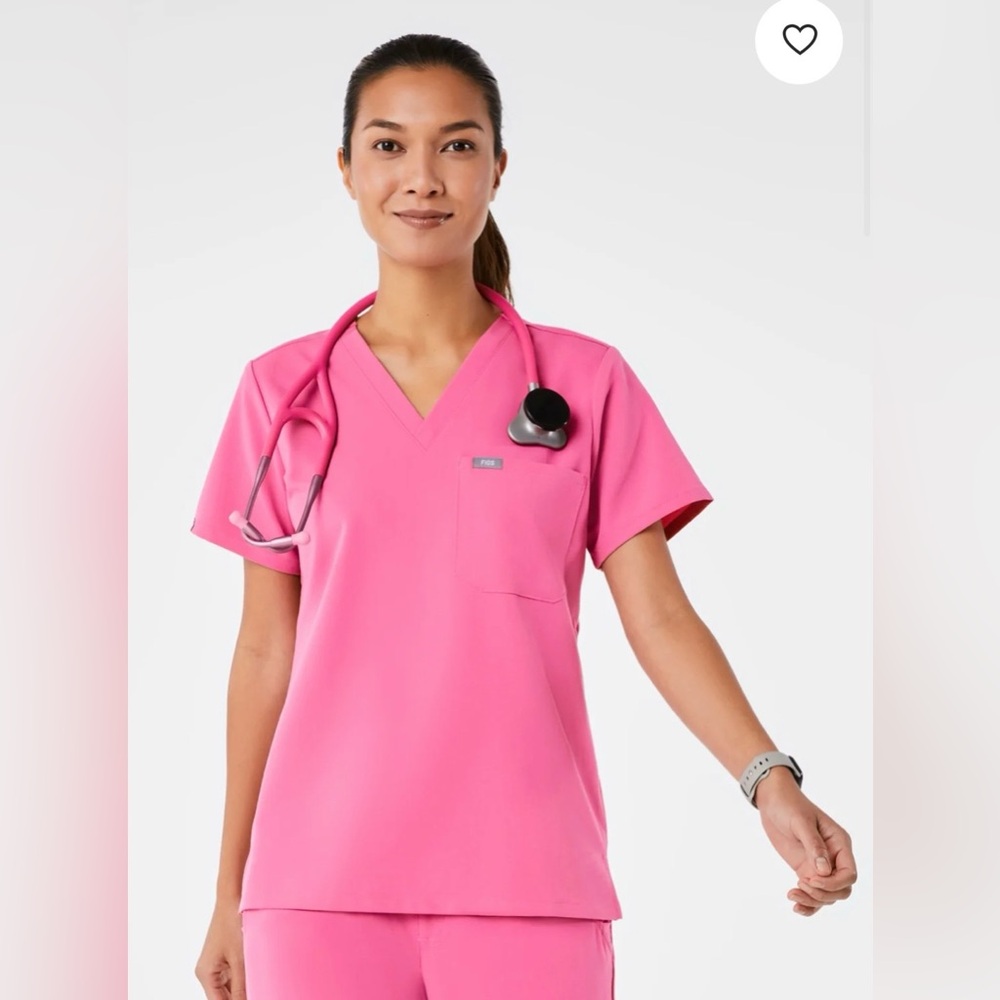 Figs Limited Edition Catarina One-Pocket Scrub Top in F*ing Pink. Size XSP. NWT.